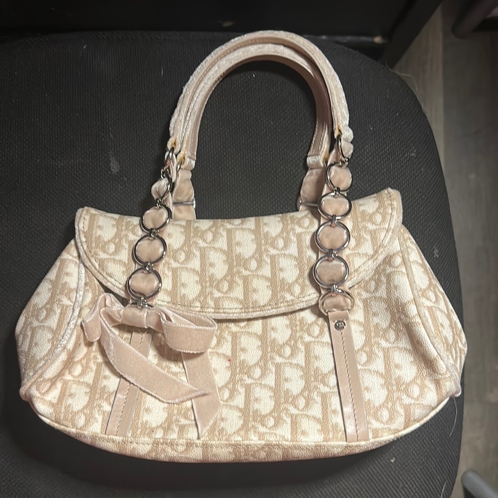 Christian Dior beige handbag. Preowned.
